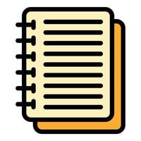 Notebook scenario icon color outline vector