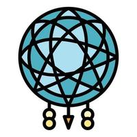 Shaman dream catcher icon color outline vector