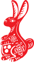 red rabbit Chinese style for asian celebration concept png
