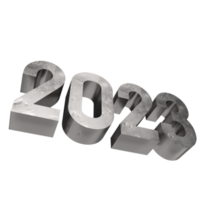 Número de metal 2023 para el concepto de año nuevo png