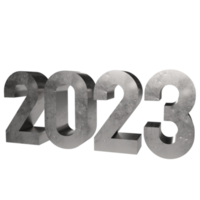Numéro de métal 2023 pour le concept du nouvel an png