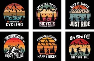 Cycling vector print on demand bundle design