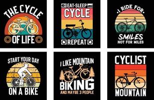 Cycling vector print on demand bundle design