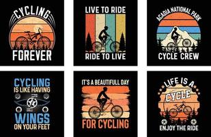 Cycling vector print on demand bundle design