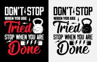 Gym T shirt design, Gym motivational quote, Workout inspirational t shirt design vector