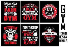 Gym T shirt design bundle, Gym quote bundle, set of Workout t shirt design vector