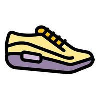 vector de contorno de color de icono de zapatillas de fitness