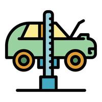 Repair fix car icon color outline vector