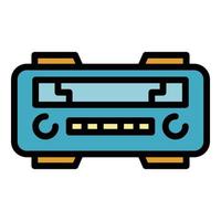 Car radio icon color outline vector