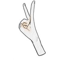 Watercolor various hand gestures png