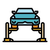 Mechanic car lift icon color outline vector
