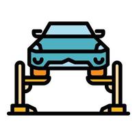 Mechanic car lift icon color outline vector