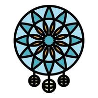 Culture dream catcher icon color outline vector