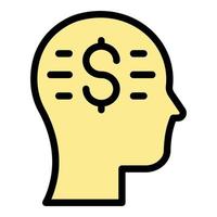 Money mind icon color outline vector