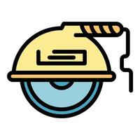 Floor grinding machine icon color outline vector