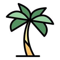 vector de contorno de color de icono de palma