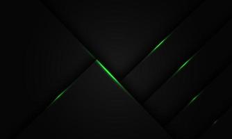 Abstract green light black shadow line geometric on dark grey metallic design modern luxury futuristic background vector