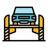 Car repair lift icon color outline vector