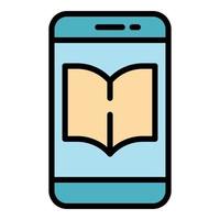 Literature phone ebook icon color outline vector