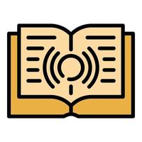 Wireless ebook icon color outline vector