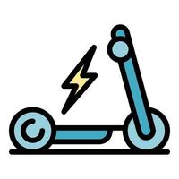 mango scooter eléctrico icono color contorno vector