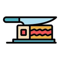 Restaurant knife sushi icon color outline vector