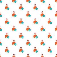 Man with broken arm and shield pattern vector