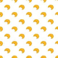 Croissant pattern, cartoon style vector