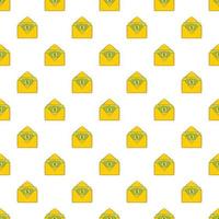 Envelope with money pattern, cartoon style vector