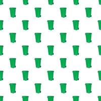 Trash can on wheels pattern, cartoon style vector