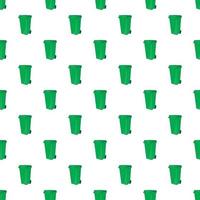 Trash can on wheels pattern, cartoon style vector