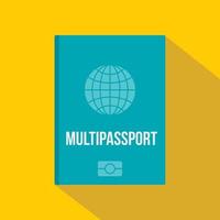 Passport icon, flat style vector