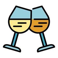 Cheers friend icon color outline vector