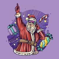 Christmas Santa Claus Dancing On Christmas Eve vector