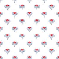 Indian elephant pattern, cartoon style vector