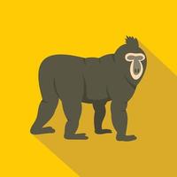 Mandrill icon, flat style vector