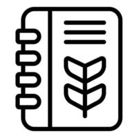 Bake recipe food icon outline vector. Book chef vector