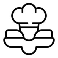 Cook hat icon outline vector. Chef menu vector