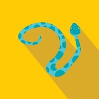 Light blue spotted snake icon, flat style vector