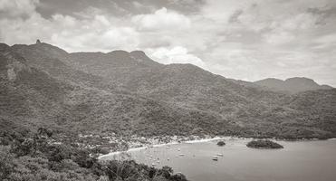 Big tropical island Ilha Grande Abraao beach panorama Brazil. photo