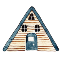 house on wood watercolor clip art png