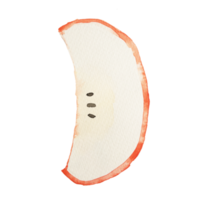 maçã vermelha pintada por ilustração de fruta de comida natural eco aquarela isolada em fundo translúcido png