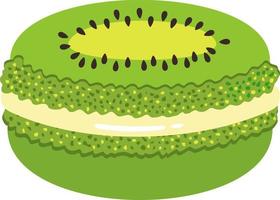 Green kiwi macaron isolated on white vector