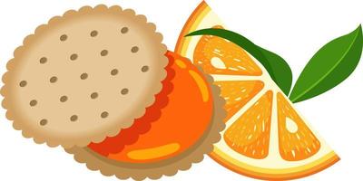 Sandwich biscuit with orange cream vector