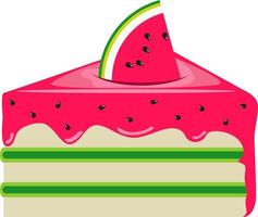 Piece of tasty watermelon sweet cake vector