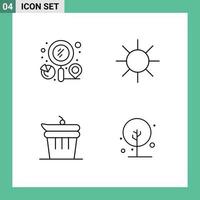 Stock Vector Icon Pack of 4 Line Signs and Symbols for finder done search logo kitchen Editable Vector Design Elements