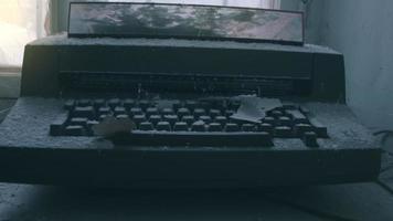 Bad typewriter. It has many traces of cobwebs and spider webs video