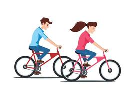 ilustración de andar en bicicleta en el parque con la familia, en la carretera en un día soleado. adecuado para diagramas, infografías y otros recursos gráficos vector