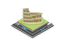 isometric illustration of a famous place on the European continent Colosseum Rome, Vector Isometric Illustration Suitable for Diagrams, Infographics, And Other Graphic assets