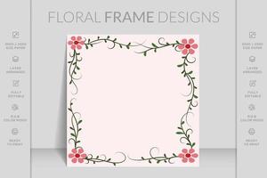 diseño de marco floral colorido ornamental transparente dibujado a mano vector